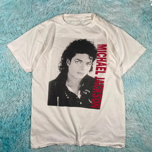 Vintage 90s White Michael Jackson Graphic T Shirt - Large
