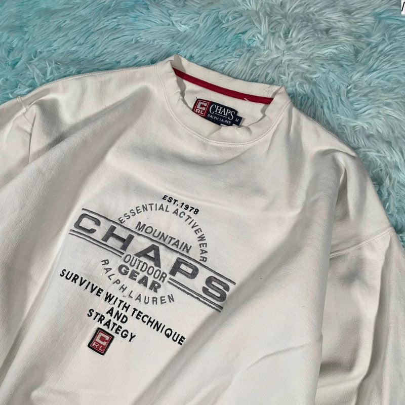 Vintage 90s White Chaps Ralph Lauren Sweatshirt - Medium