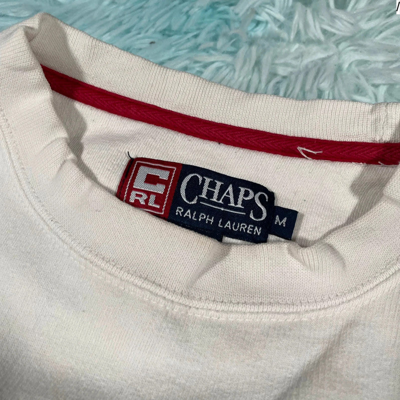 Vintage 90s White Chaps Ralph Lauren Sweatshirt - Medium
