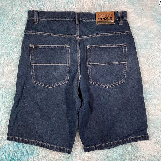 Vintage 90s South Pole Baggy Denim Shorts Jorts - 38W