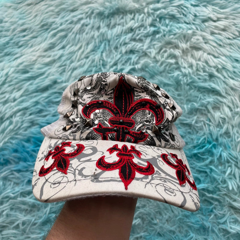 Vintage Y2K White Sequined Cap