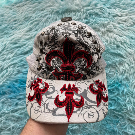 Vintage Y2K White Sequined Cap