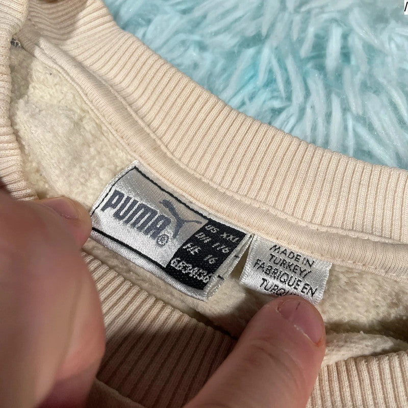 Vintage 90s Beige Puma Sweatshirt - Size 16