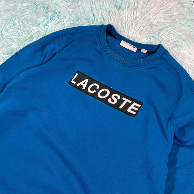 Blue Lacoste Sweatshirt Spellout - Medium