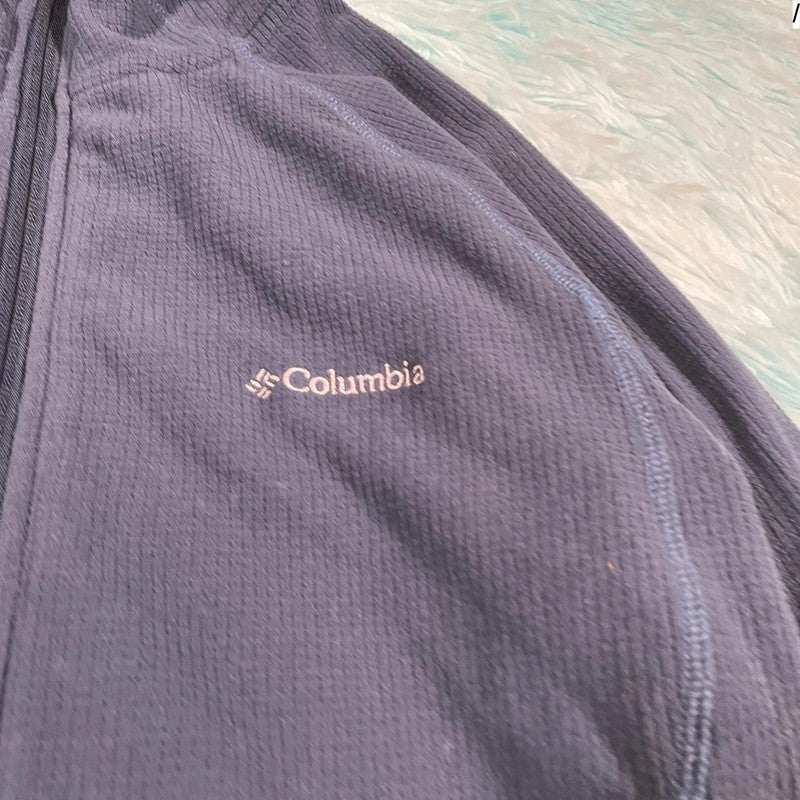Grey Columbia Full Zip Hoodie Fleece - Womens Medium