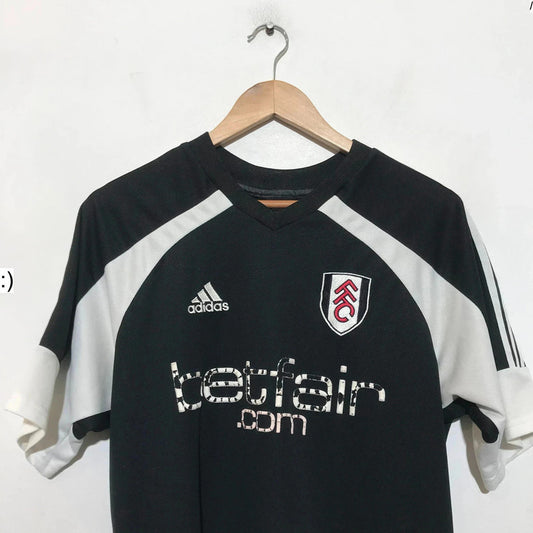 Vintage 2002-2003 Fulham Shirt Away Kit Adidas Black Betfair - Small