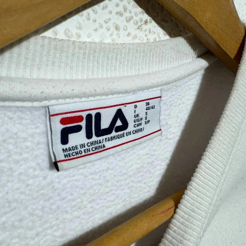 White Fila Sweatshirt Spellout -
