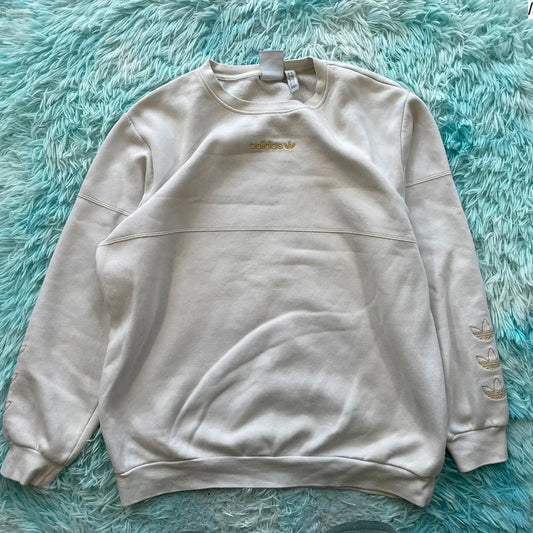 Cream White Adidas Sweatshirt- Large