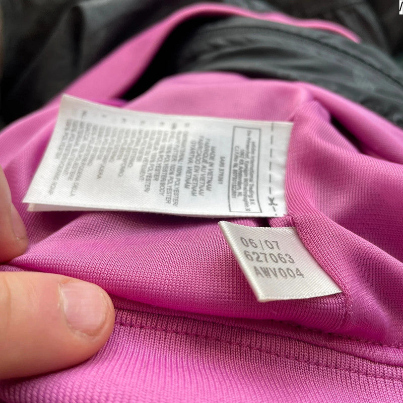 Vintage Black & Pink Adidas Fitted Track Jacket - Size 14