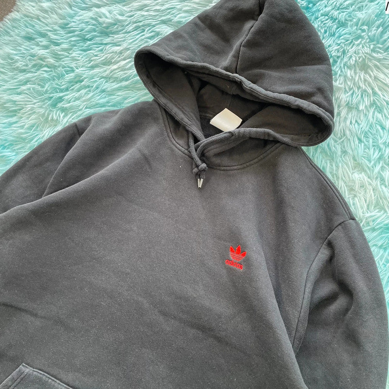 Black Heavyweight Adidas Hoodie - XL