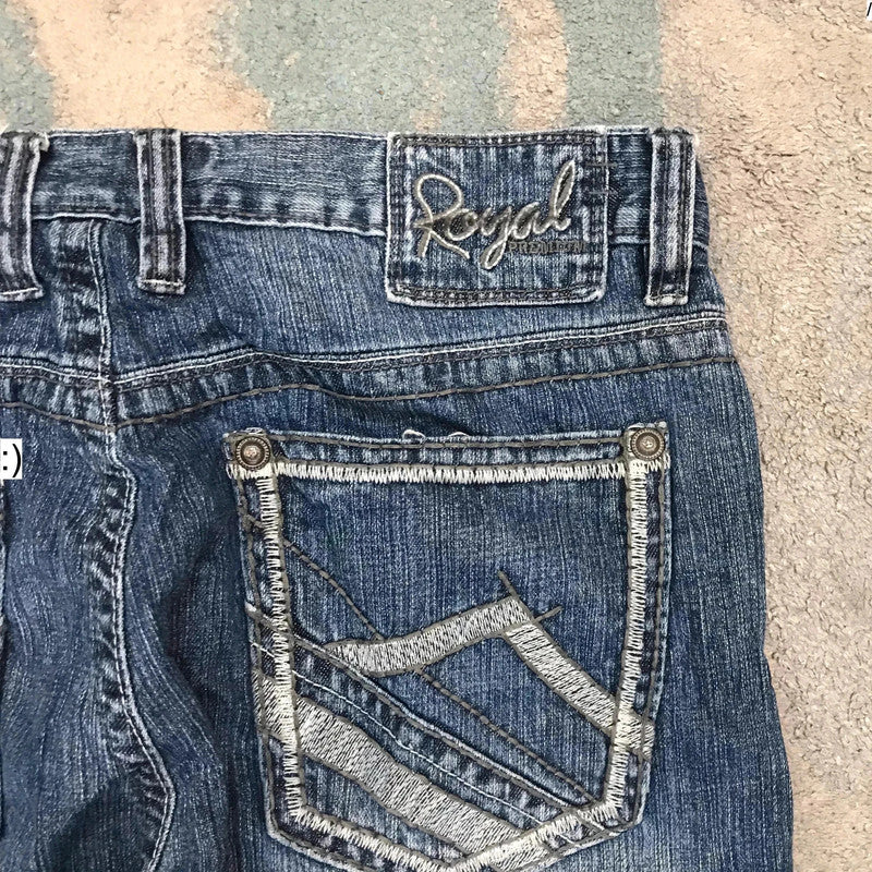 Vintage 00s Baggy Embroidered Jeans Straight Leg - 36W 32L