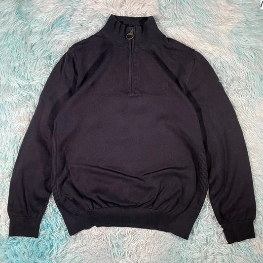 Dark Navy Barbour 1/4 Zip Sweatshirt - XL