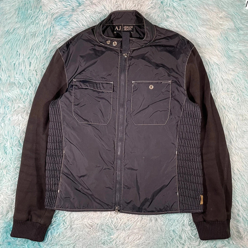 Black & Navy Armani Jeans Jacket - Large