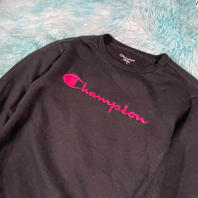 Black Champion Sweatshirt - Womens Large