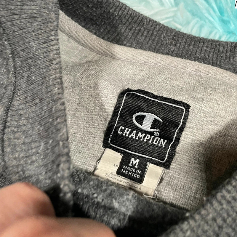Vintage 00s Grey Champion Plain Sweatshirt - Medium