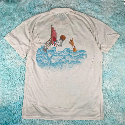 Vintage 80s Adidas Basketball Graphic T Shirt - Medium