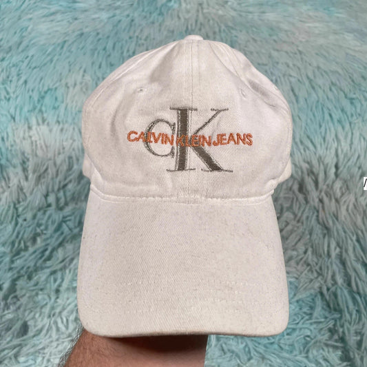 White Calvin Klein Cap Logo