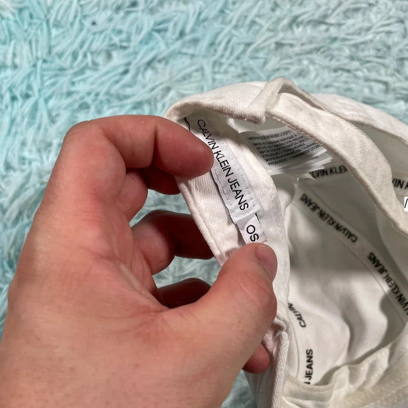 White Calvin Klein Cap Logo