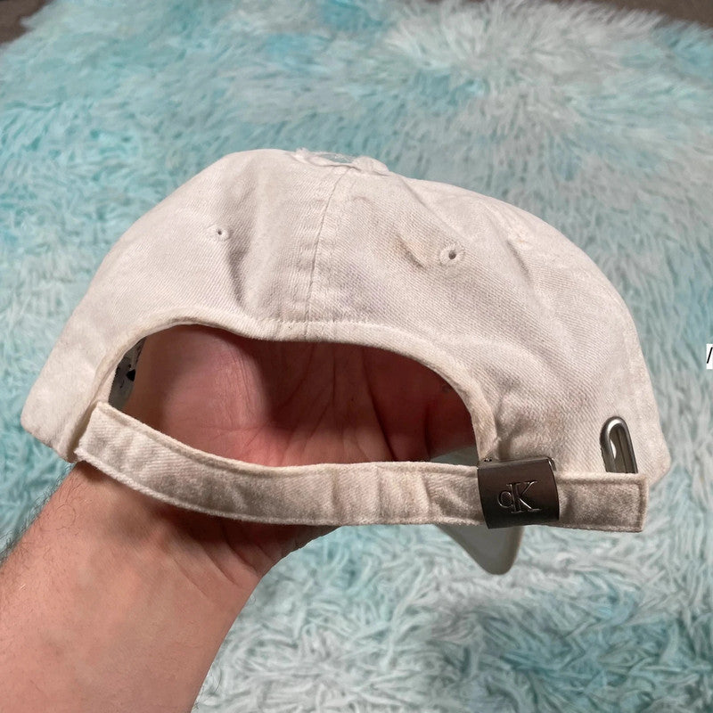White Calvin Klein Cap Logo