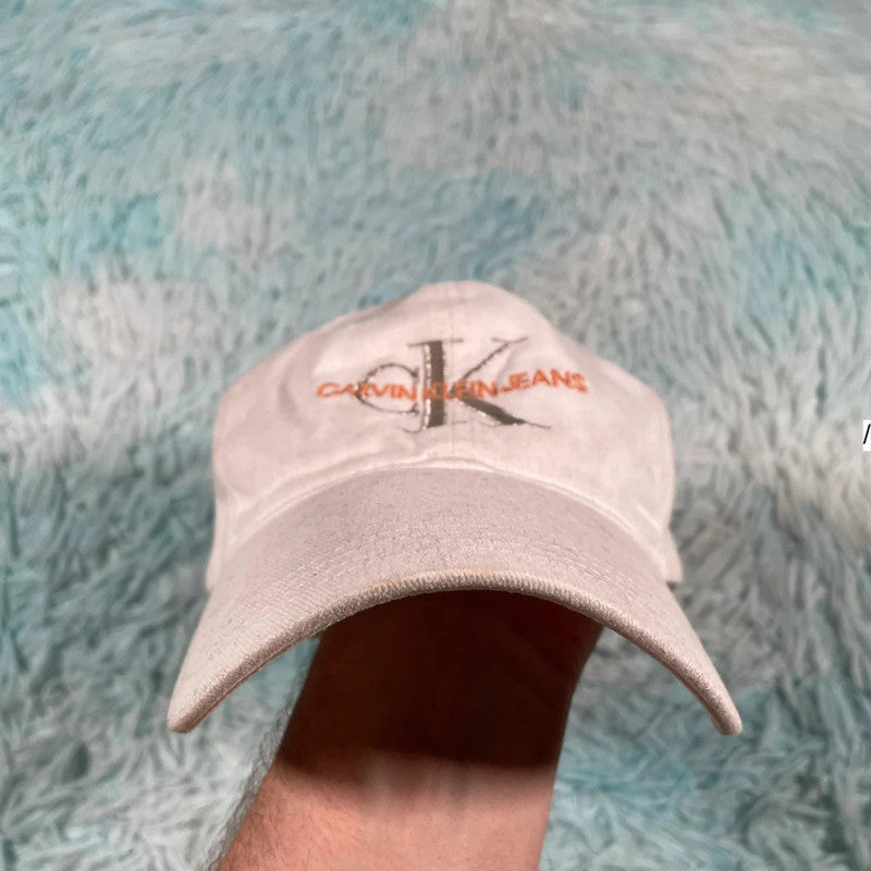 White Calvin Klein Cap Logo