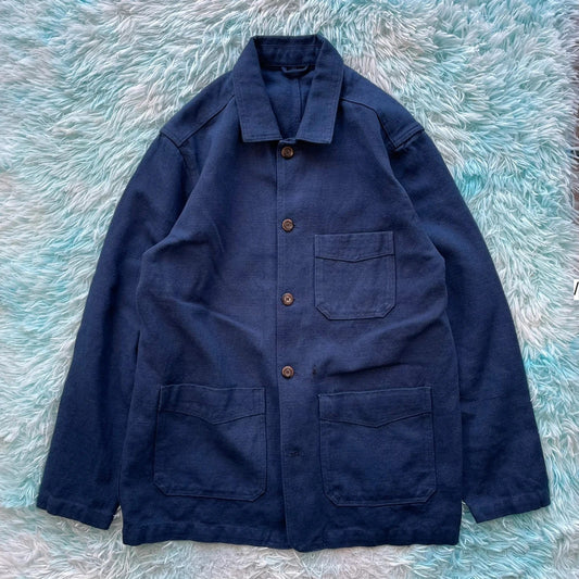 Navy Cordings Piccadilly London Chore Jacket Linen - XL