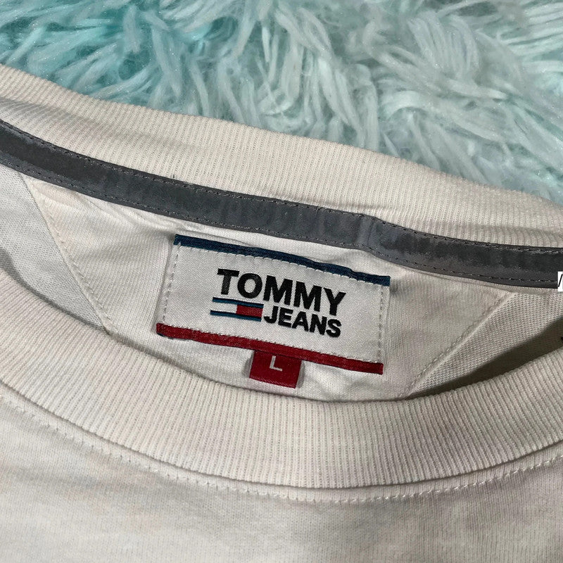 White Tommy Jeans Long Sleeve T Shirt - Large