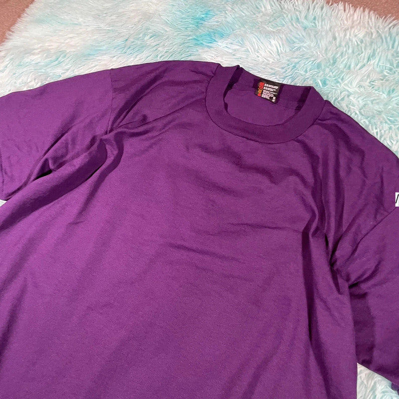 Vintage 90s Purple Screen Stars Blank T Shirt - XL