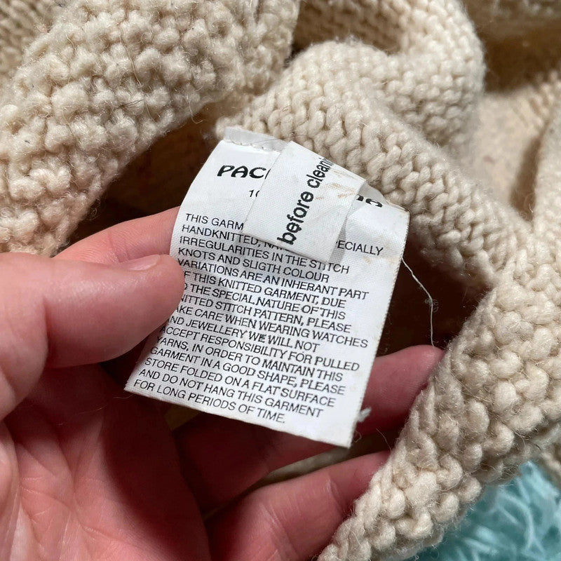 Cream Pachamama Knitted Cardigan Jumper - Large