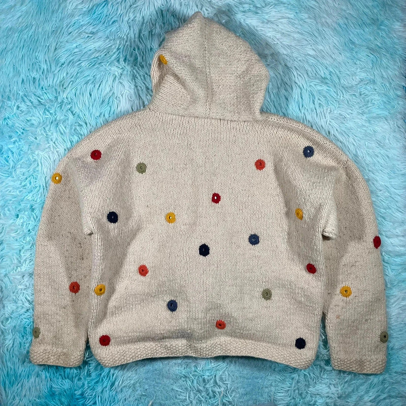 Cream Pachamama Knitted Cardigan Jumper - Large
