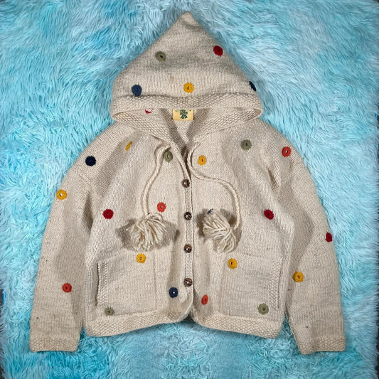 Cream Pachamama Knitted Cardigan Jumper - Large