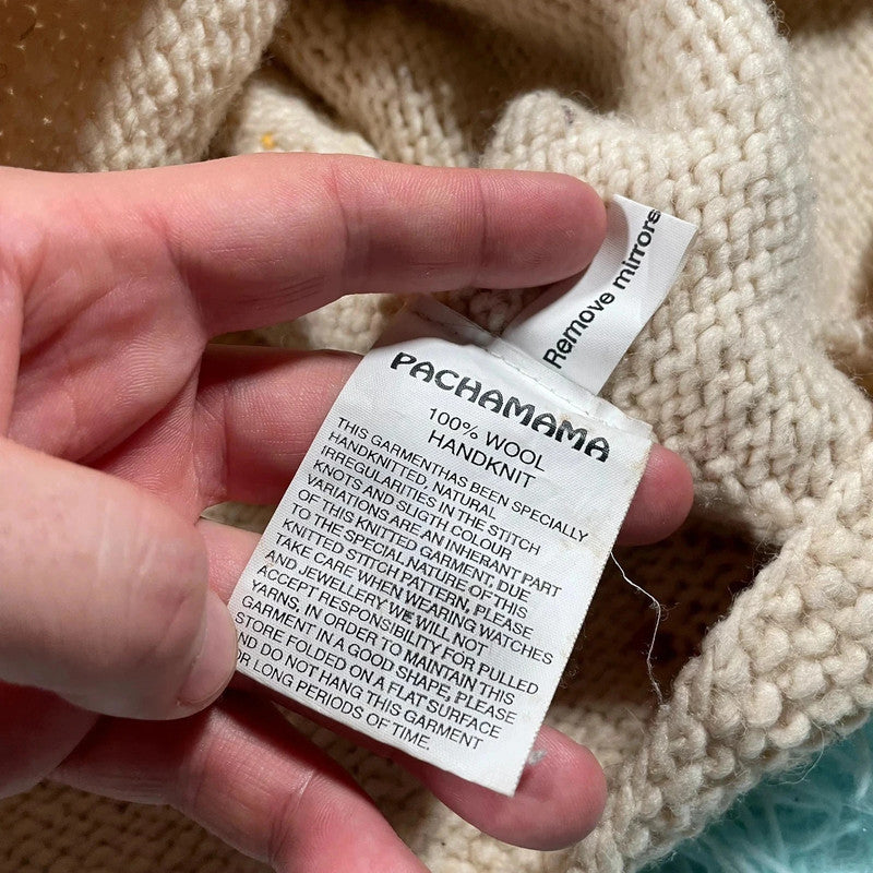 Cream Pachamama Knitted Cardigan Jumper - Large