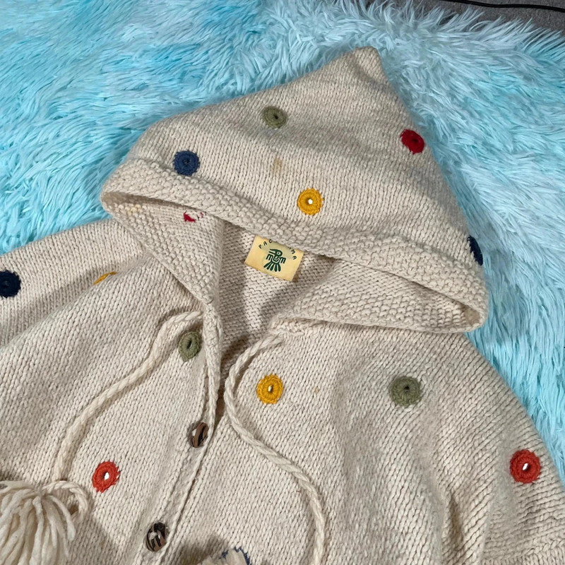 Cream Pachamama Knitted Cardigan Jumper - Large