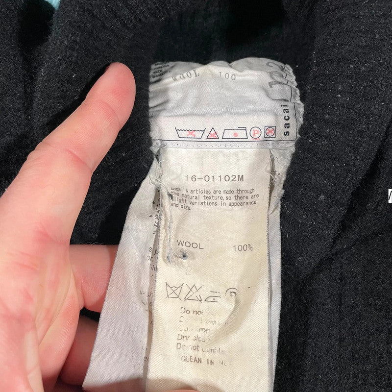 Black Sacai Knitted Jumper Wool - Small