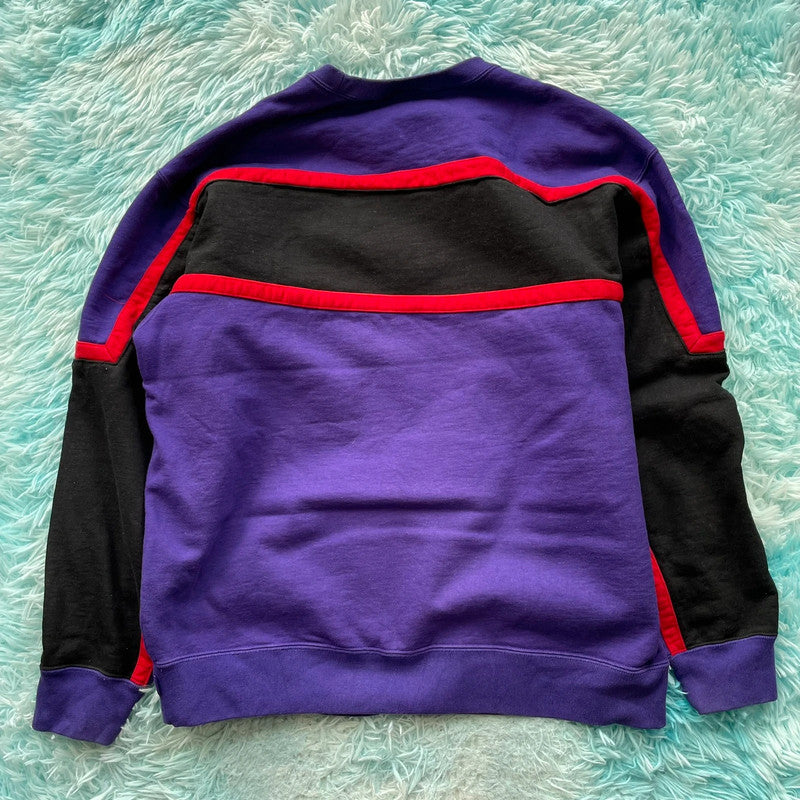 Purple & Black Supreme Sweatshirt Spellout - Large
