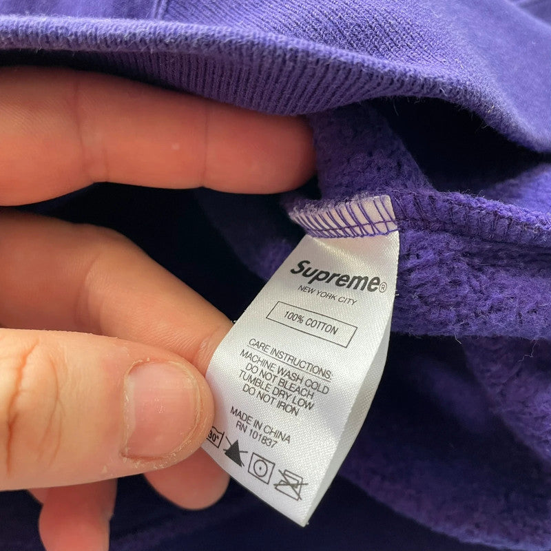 Purple & Black Supreme Sweatshirt Spellout - Large