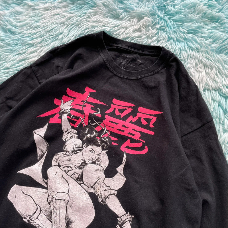 Black Nicki Minaj Chun-Li Long Sleeve T Shirt - XL