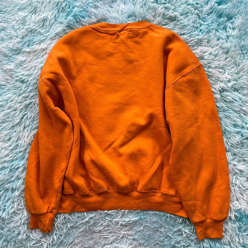 Vintage 90s Orange Russell Athletic Sweatshirt Spellout - XL