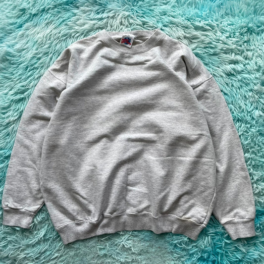 Vintage 90s Grey Blank Sweatshirt - XXL