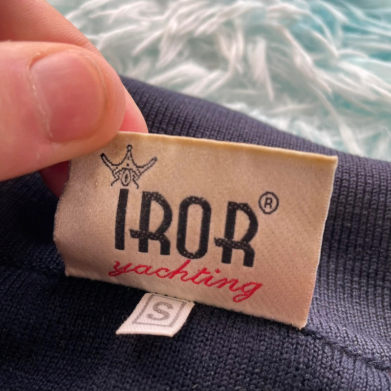 Vintage 90s Navy Collared Golf Jumper - Small