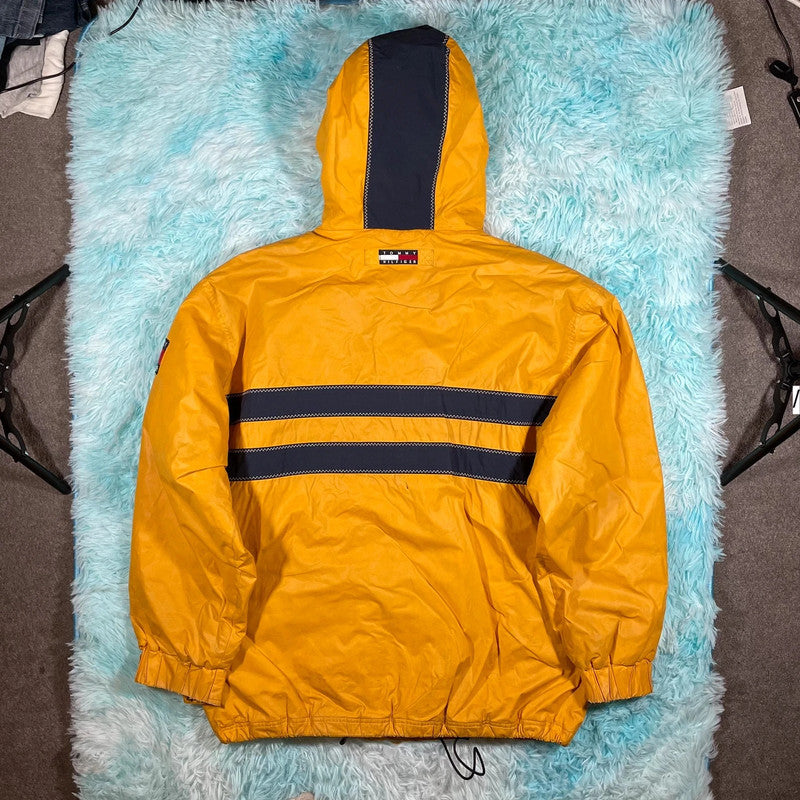 Vintage 90s Yellow Tommy Hilfiger Fleeced Jacket - Large