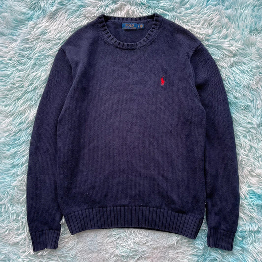 Navy Polo Ralph Lauren Knitted Jumper - XL