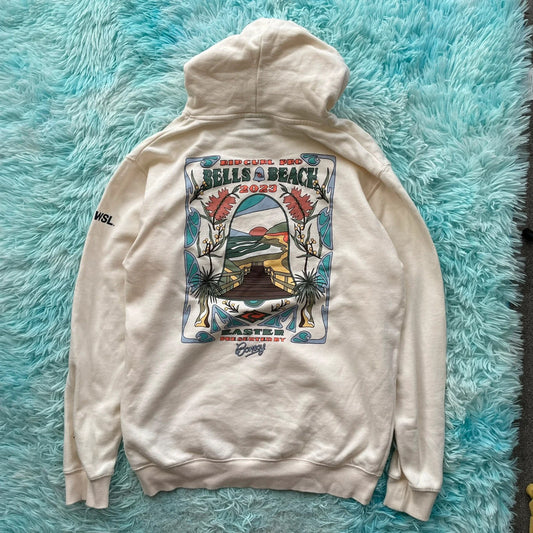 Cream Ripcurl Graphic Hoodie - Medium