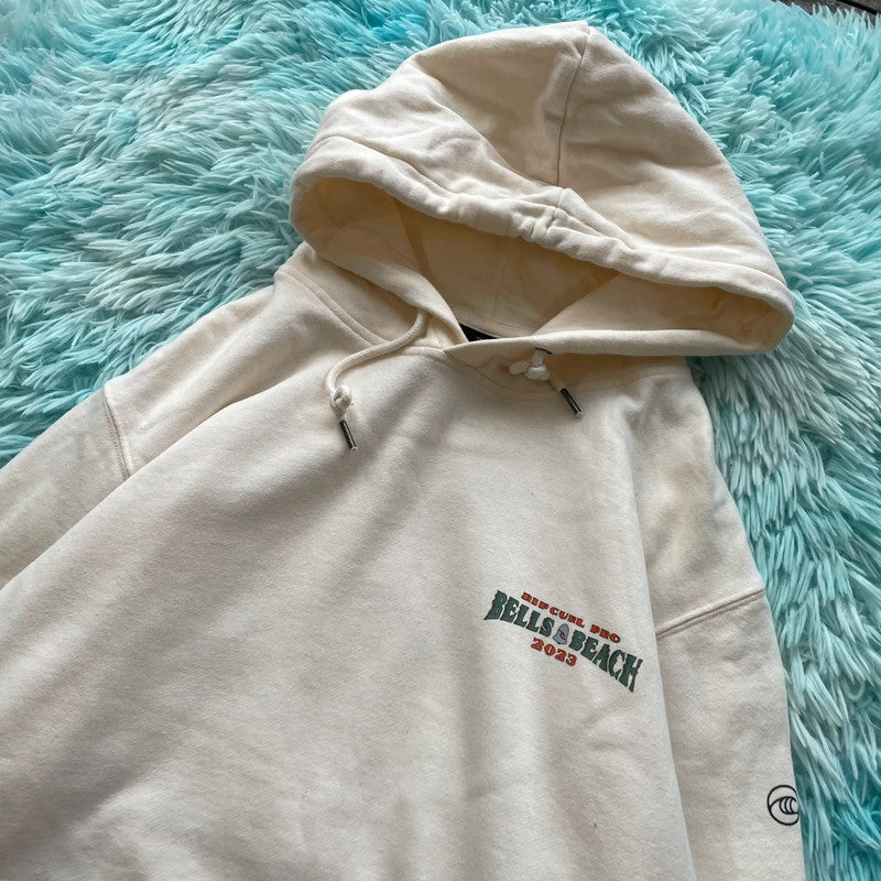 Cream Ripcurl Graphic Hoodie - Medium