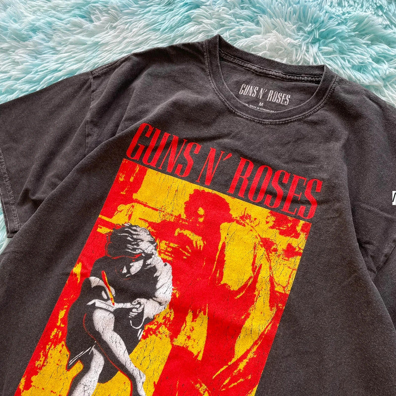 Grey Guns n Roses Band T Shirt - Medium