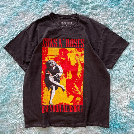 Grey Guns n Roses Band T Shirt - Medium