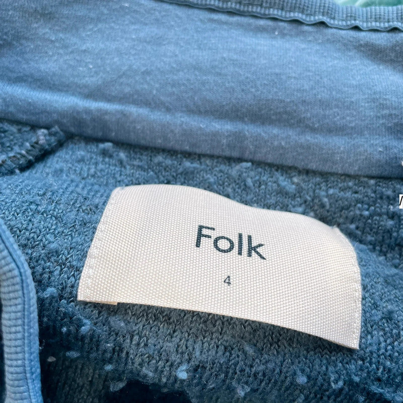 Blue Folk Fleece Jumper Sherpa Full Zip - Large