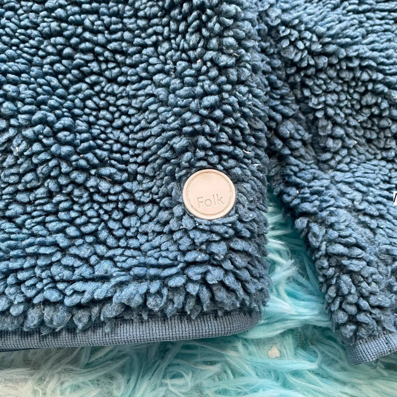 Blue Folk Fleece Jumper Sherpa Full Zip - Large