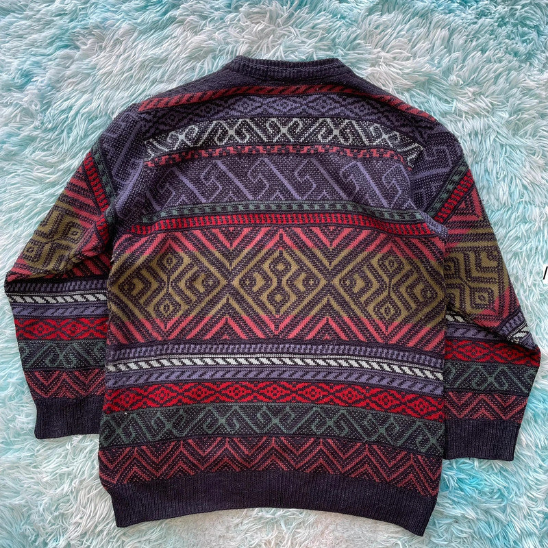 Vintage 90s Funky St Michael Knitted Jumper - Large