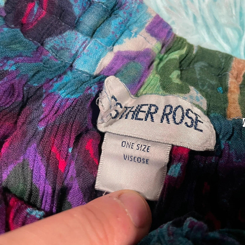 Vintage 90s Multicoloured Skirt Hippie Long flowy