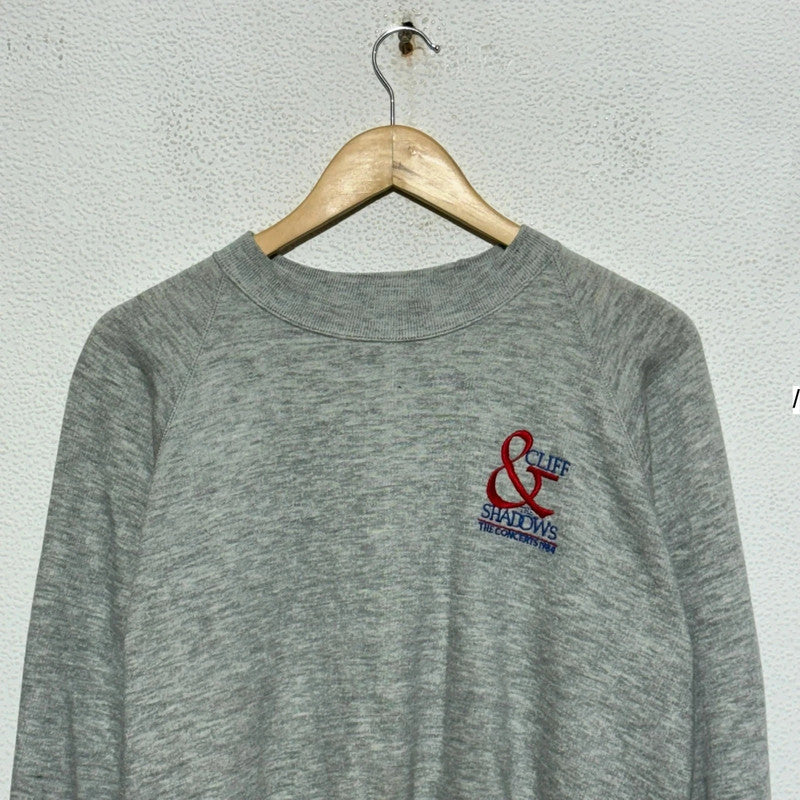 Vintage 80s Grey Cliff Richard Sweatshirt - Large